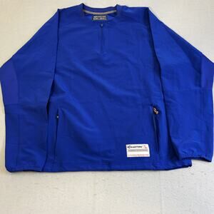 Easton Cage Jacket Mens Large Blue 1/4 Zip Training Warm Up Pullover Baseball